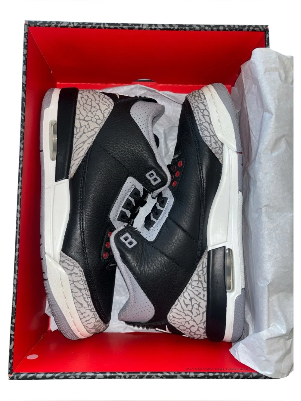 Nike Air Jordan 3 Retro GS Black Cement Fire Red 7Y Youth DM0967-010 With Box.